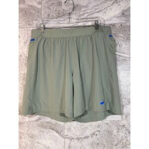 Brooks Sherpa 5" Lined Running Shorts Men's L Green Zip Pocket Athletic Workout